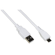 Link cavo micro usb 2.0 Bianco mt 1 in rame per ricarica veloce e scambio dati