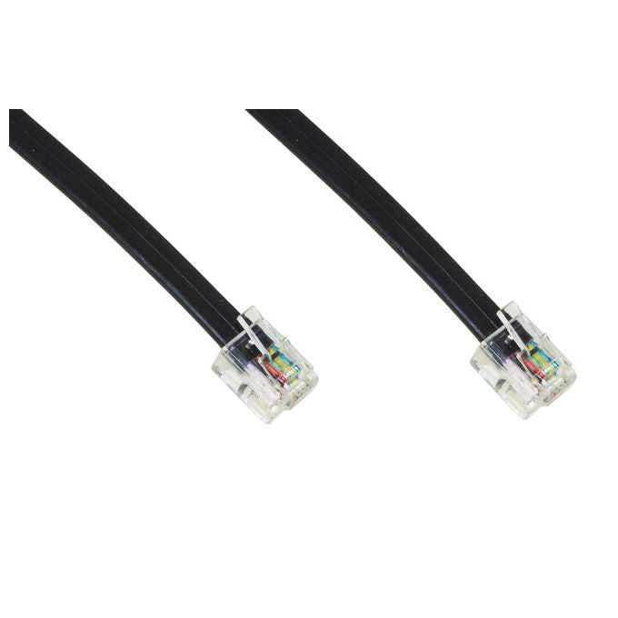 Link cavo telefonico piatto rj12 6p6c colore nero mt 2