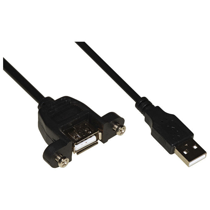 Link LKCUSBPC Cavo USB Tipo A Maschio Femmina da Pannello 1 m con Viti di Fissaggio