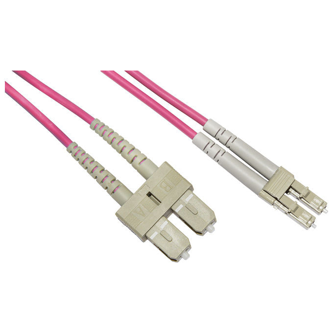 Link LKLCSC45005 Cavo Fibra Ottica LC UPC a SC UPC Multimode Duplex OM4 50-125 micron 0,5 mt colore Viola