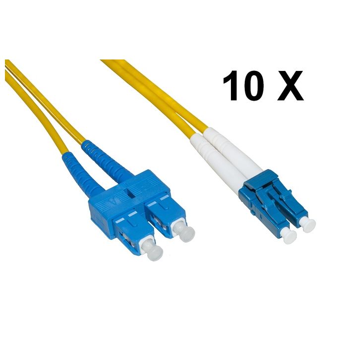 LINK LKLCSC905E Cavo Fibra Ottica LC SC Singlemode OS2 9-125 micron Duplex 5 metri Guaina 2 mm colore Giallo