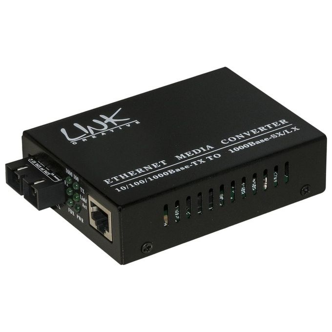 Link media converter rj45 - fibra ottica sc 10-100-1000 multimode 850nm