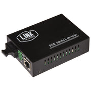 Link Media Converter Fibra Ottica Sc Duplex Singlemode Rj45 10-100 Singlemode 1310nm Poe 802.3at 30W 10-100