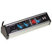 Link LKMP02W Multipresa Smart da Tavolo 3 Prese ITA Schuko 2 USB 5V 2A Cavo 1.8 m 3500 W Interruttore Wi-Fi Alexa colore Nero Grigio
