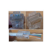 Link confezione 100 connettori 8 poli cat 5e utp non schermato rj45 con fori per agevolare inserimento cavi