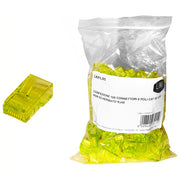Link Confezione 100 Connettori 8 Poli Cat 5e Utp non Schermato Rj45 Giallo