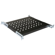 Link Ripiano Universale per Armadio Rack 19'' Allungabile 570mm con 4 Agganci Nero