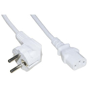 Link cavo alimentazione mt. 1.80 spina tedesca 90 gradi 250 v - presa iec vde Bianco