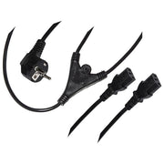 Link cavo alimentazione da spina tedesca schuko a doppia presa femmina iec c13 mt.1,7