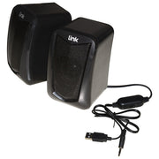 Link LKSP03 Casse PC Stereo 2.0 5W USB Jack 3.5mm con Controllo Volume colore Nero