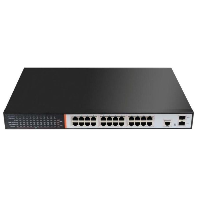 LINK LKSPOE24G Switch di rete 24 porte Gigabit PoE 300 W 2 porte SFP colore Nero