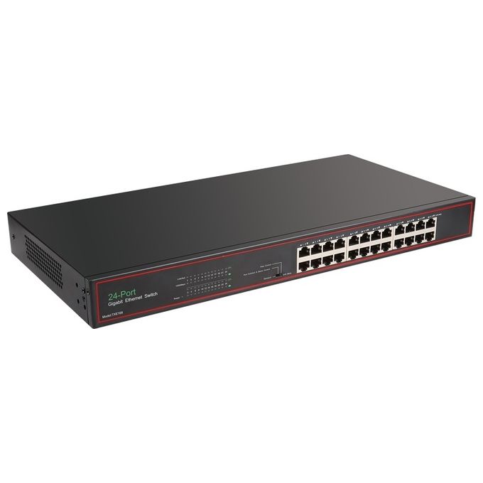 LINK LKSW241 Switch di Rete Gigabit 24 Porte RJ45 10-100-1000 19'' Silenzioso Senza Ventole Capacita' 48 Gbps 35,7 Mpps Supporto Jumbo Frame fino a 10Kb colore Nero