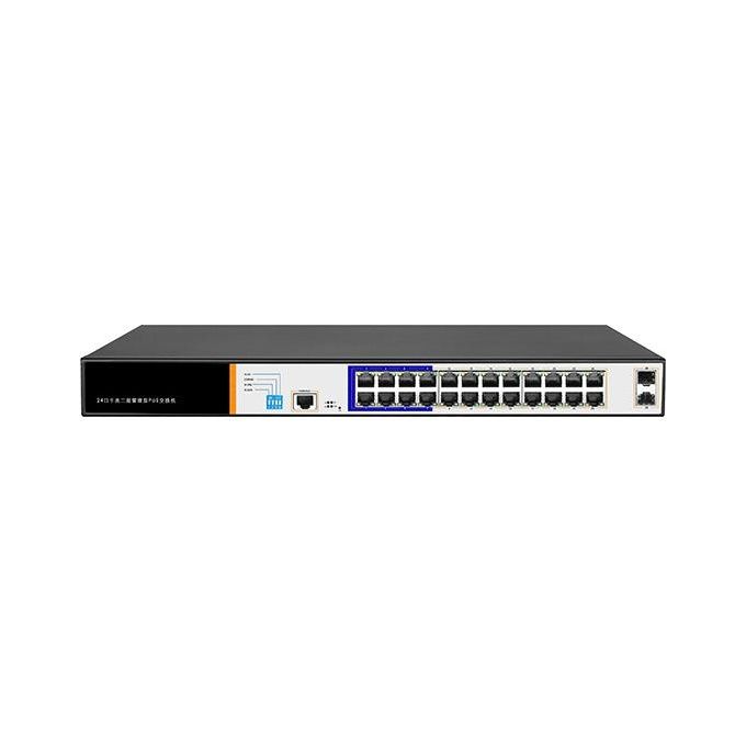 LINK LKSW24L2 Switch di Rete Layer 2 24 Porte Gigabit POE 300W 2 Porte SFP colore Nero