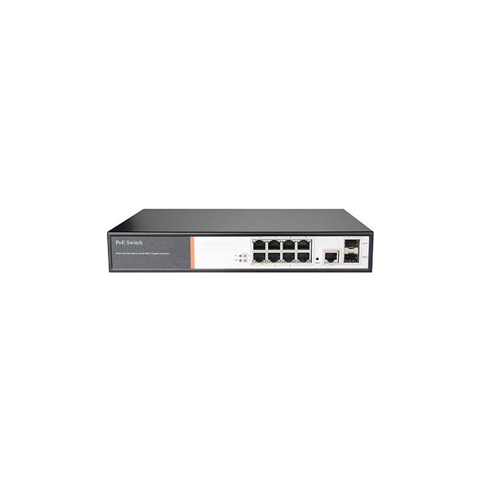 LINK LKSW8L2 Switch di rete 8 porte Gigabit PoE 2 porte SFP 150 W Layer 2 gestione web SNMP VLAN QoS colore Nero