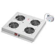 LINK LKVENT2P Gruppo 2 Ventole con Termostato per Armadi Rack Serie EAVI 220V 120x120x38 mm con Cavo 1.5 m Spina Schuko colore Grigio