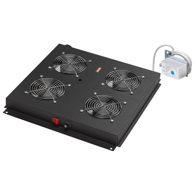 LINK LKVENT2PTN Gruppo 2 Ventole con Termostato per Armadi Rack Serie EAVI 220 Volt 120x120x38mm colore Nero