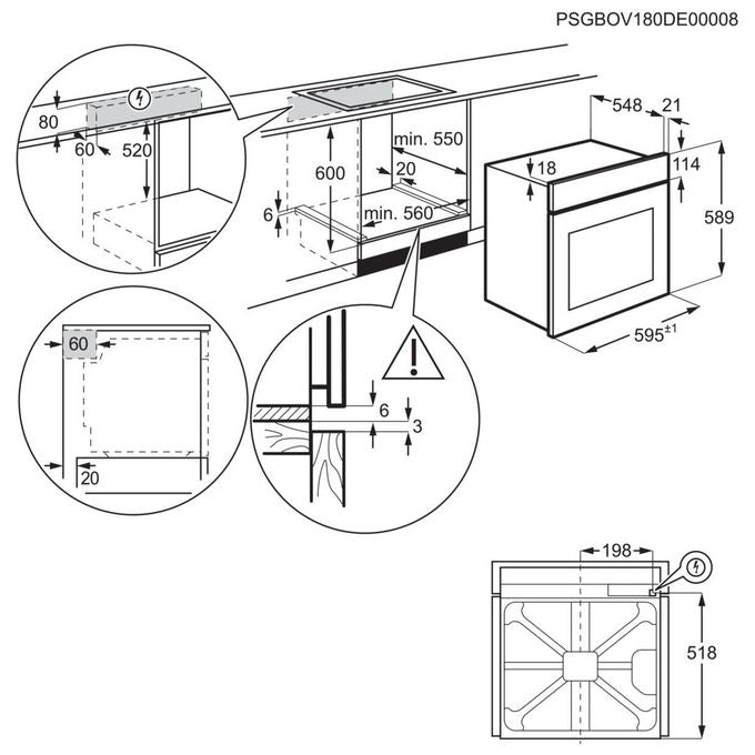 Electrolux forno da incasso SteamCrisp Serie 600, 72 litri, classe A, inox antimpronta, 60 cm, LOC3H44TX
