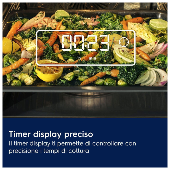 Electrolux forno da incasso SteamCrisp Serie 600, 72 litri, classe A, inox antimpronta, 60 cm, LOC3H44TX