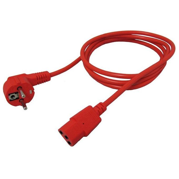 Link cavo alimentazione mt. 1.80 spina tedesca 90 gradi 250 v presa iec vde rosso