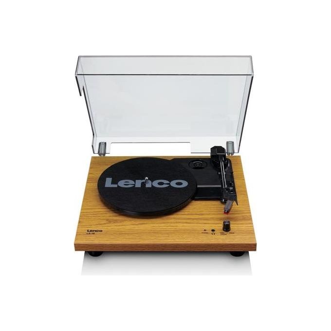 Lenco LS10 Giradischi con Altoparlanti Stereo Integrati 3 Velocita' 33 45 78 rpm Coperchio Incluso colore Legno