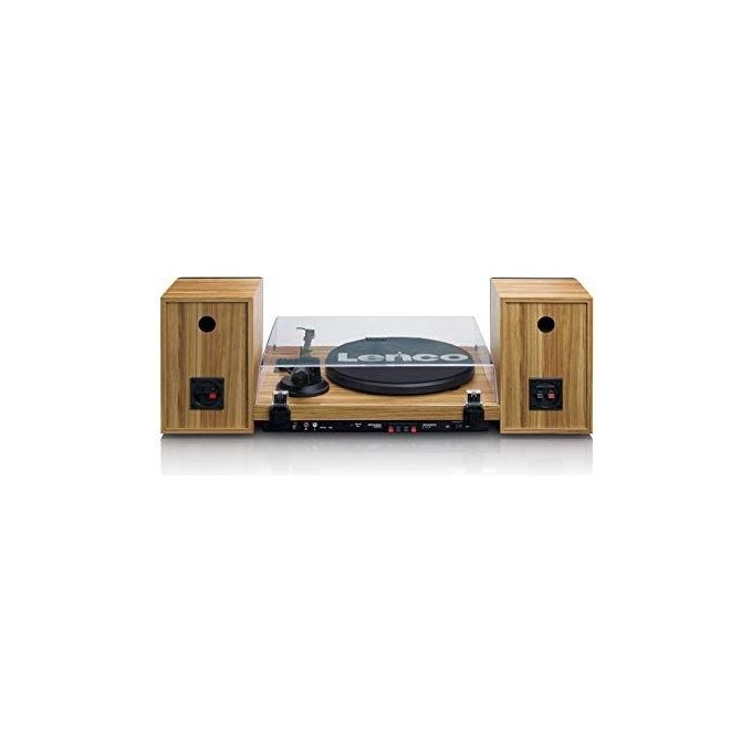 Lenco Giradischi Wood Ls-500 Con 2 Diffusori Separati Bluetooth 2x30 Watt