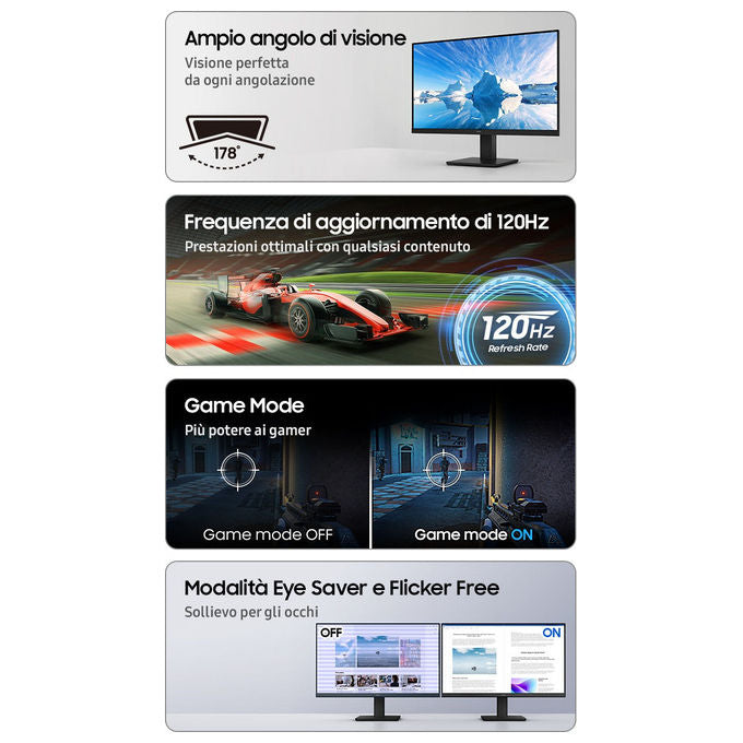 Samsung monitor LED 24 pollici Full HD, S24F310, 1920x1080, 16:9, 4ms, contrasto 3000:1, HDMI
