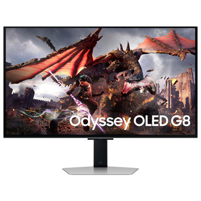 Samsung LS32DG800SUXEN Odyssey OLED G8 Monitor Gaming 32'' 4K UHD 240Hz 0.03ms FreeSync Premium Pro HDR10+ colore Argento