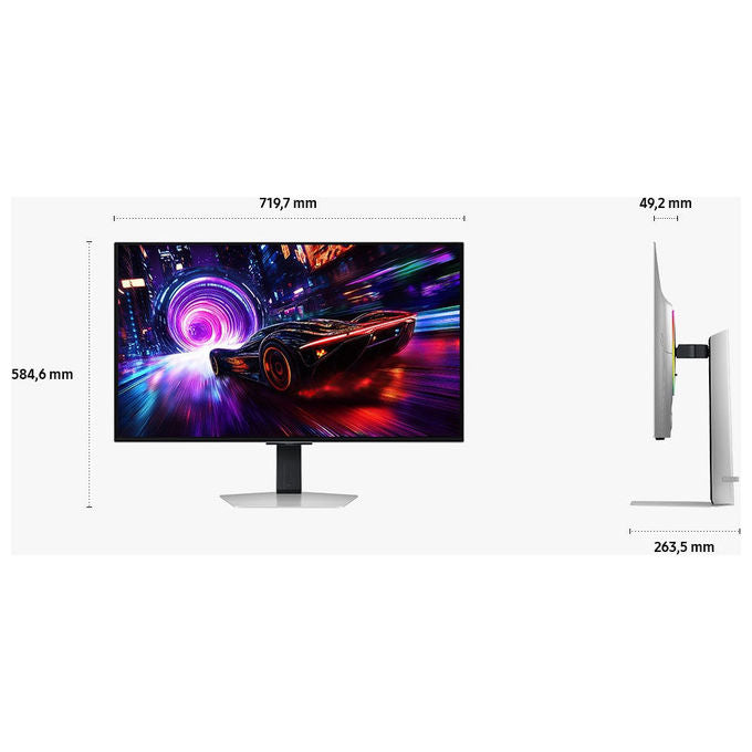 Samsung S32FG814SU Monitor 32'' 3840 x 2160 Pixel 4K Ultra HD OLED con AMD FreeSync e tempo di risposta 0,03 ms colore Argento