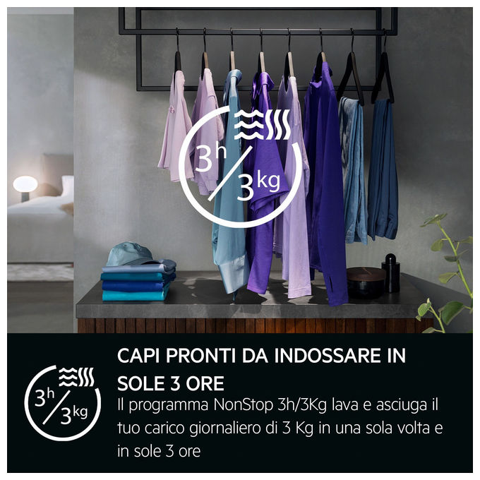 AEG LWR9C16BAY Serie 9000 Lavasciuga ÖKOKombi AbsoluteCare 10-6 Kg 1600 rpm Classe B Pompa di Calore Wi-Fi (87x60x64 cm) colore Bianco