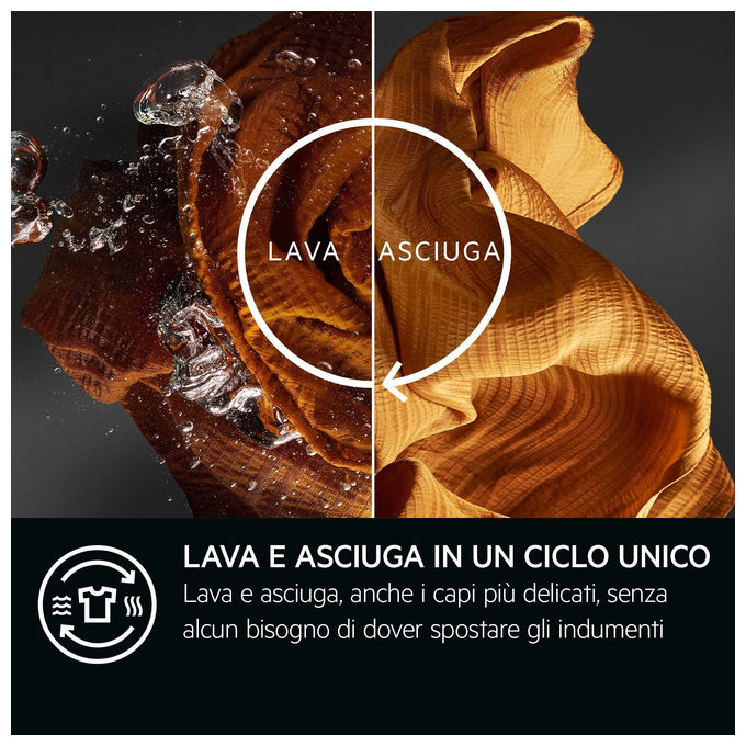 AEG LWR9C16BAY Serie 9000 Lavasciuga ÖKOKombi AbsoluteCare 10-6 Kg 1600 rpm Classe B Pompa di Calore Wi-Fi (87x60x64 cm) colore Bianco