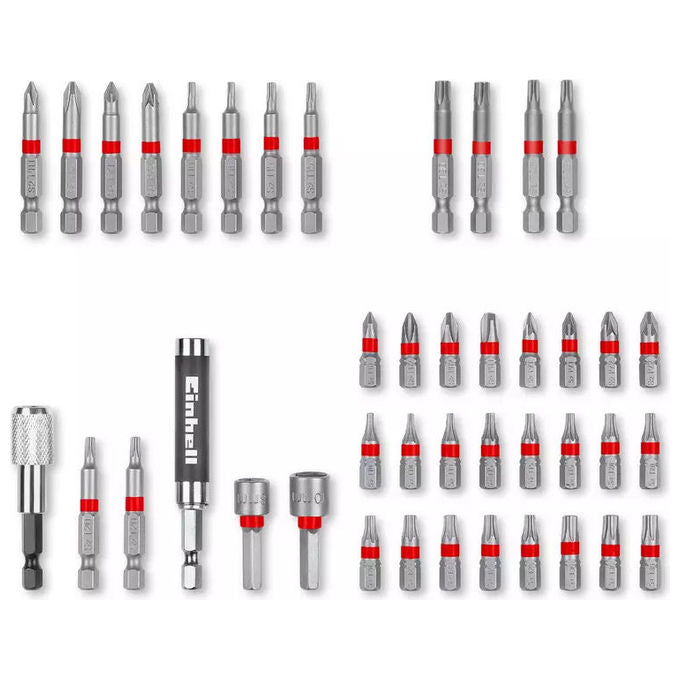 Einhell, Set Punte Trapano 42 pz, Acciaio S2, M-CASE con Portapunte Magnetico