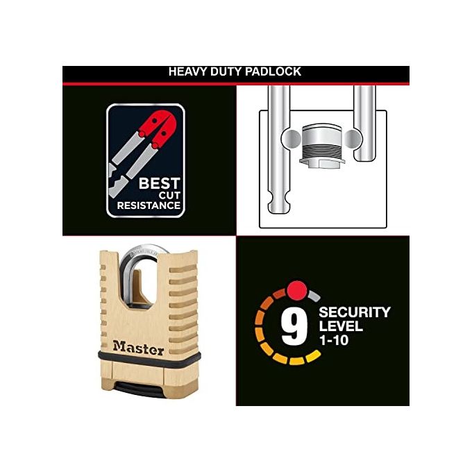 Master Lock M1177EURDCC Lucchetto a Combinazione Ottone Massiccio