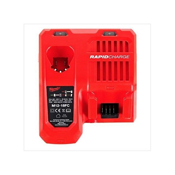 Milwaukee 4932451079 M12-18FC Caricabatterie Rapido Li-Ion 12V 18V compatibile M12 M14 M18