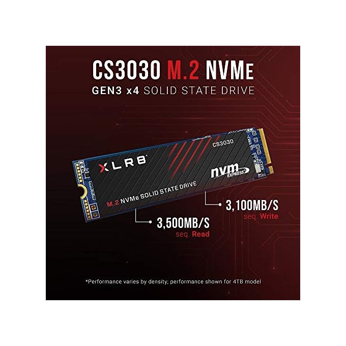 PNY M280CS3030-2TB-RB XLR8 CS3030 SSD Interno M.2 NVMe PCIe Gen3 2TB Lettura 3500 MB-s Scrittura 3000 MB-s 3D TLC