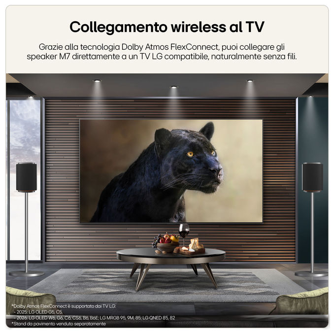 LG M7.AEUTLLK Sound Suite M7 Speaker Wireless 2.1.1 Canali con Audio Spaziale Dolby Atmos FlexConnect 100 W colore Nero