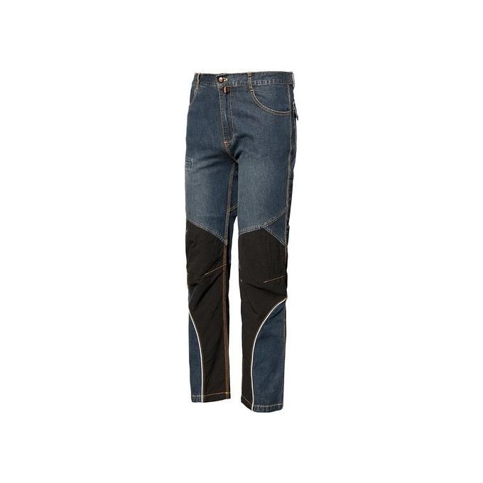 Issaline 8838B First Class Workwear Pantaloni lavoro jeans Stretch Extreme Blu con inserti neri colore Blu con inserti neri