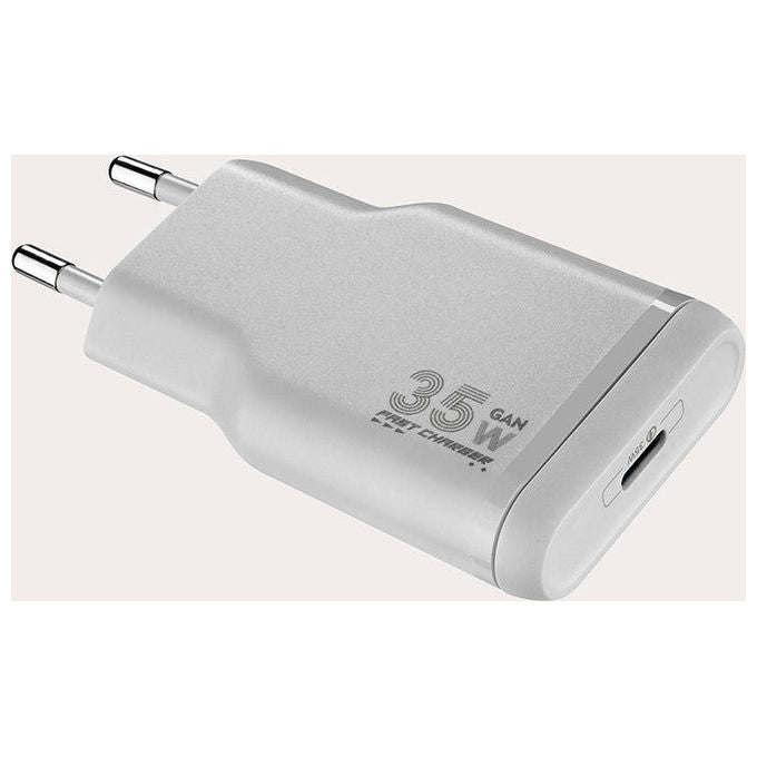 Tucano MA-ONEPOWKIT-G ONE POWER KIT Caricabatterie GAN 35W con Cavo USB-C 60W colore Argento