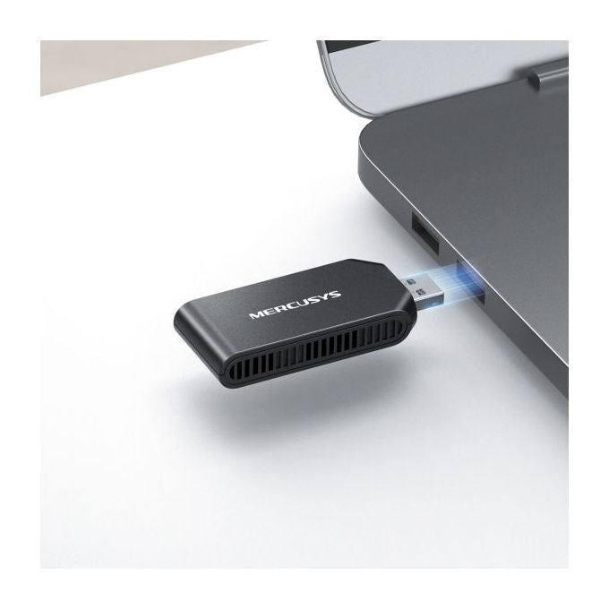 Mercusys MA70XM Adattatore USB Wi-Fi 6 AX1800 Dual Band 1201 Mbps USB 3.0 MU-MIMO WPA3 colore Nero