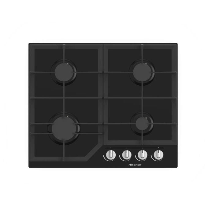 Hisense GG643B Piano Cottura a Gas 60 cm 4 Fornelli Vetroceramica Nero