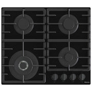 Hisense GG663BHF Piano cottura Gas da incasso 60 cm 4 fuochi Wok griglie ghisa colore Nero