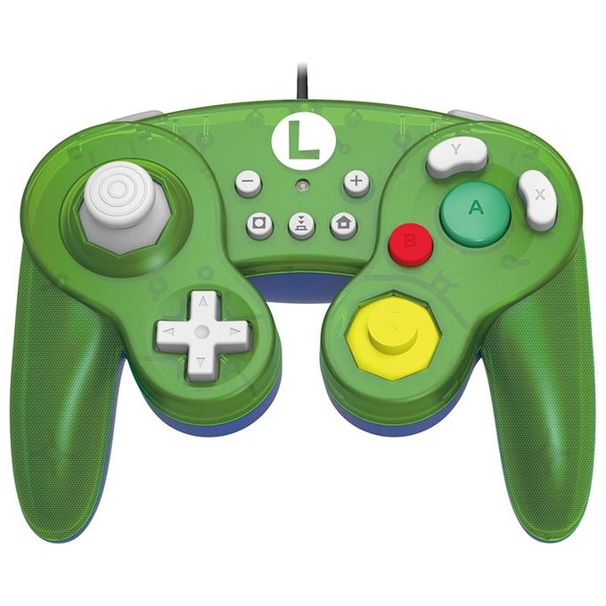 Hori Battle Pad (Luigi) - Controller USB in stile GameCube per Nintendo Switch - Ufficiale Nintendo Switch