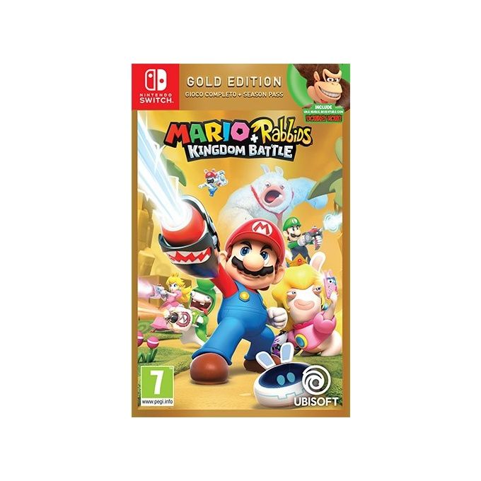 Ubisoft MARIO+RABBIDS KINGDOM BATTLE GOLD EDITION Videogioco per Nintendo Switch Edizione Completa con DLC Donkey Kong e Contenuti Digitali inclusi colore Oro