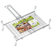 Ompagrill A14045 Graticola a Rete Doppia Incrociata con Piedi 40x45 cm Acciaio Cromato Barbecue e Caminetti