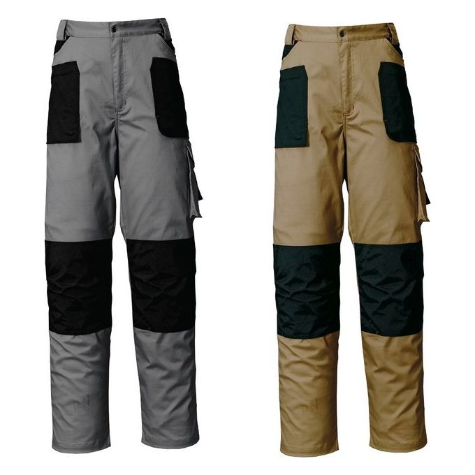 Starter M117506 ISSALINE 8730 Pantalone da Lavoro Stretch Multitasche 97% Cotone 3% Spandex 260 g-m² Rinforzi Ginocchia CE Cat. I colore Grigio