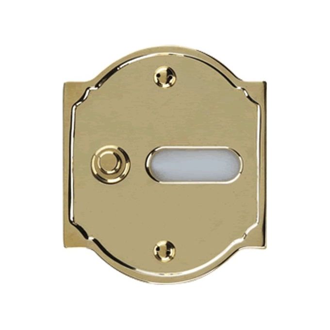 Alubox 27454-20 Serie Antica Campanello da Incasso in Ottone Lucido con Portanome colore Ottone Lucido