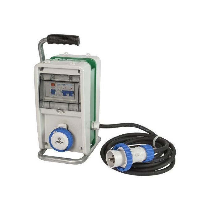 Fanton 74304 Quadro Elettrico Portatile EOLO ASC IP65 con 3 Prese CEE 16A 230V 2P+T Interruttore Magnetotermico e Differenziale Integrati Cavo 4m 3G2,5 H07RN-F Cavalletto Metallico colore Grigio