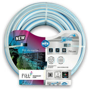 FITT MARINE Manguera NTS 19 mm x 25 m Tecnologia No Torsion System Resistente ai Raggi UV e all'Acqua Salata colore Bianco con Righe Blu