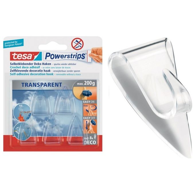 Tesa Powerstrips Ganci Trasparente 5 Pz 58900