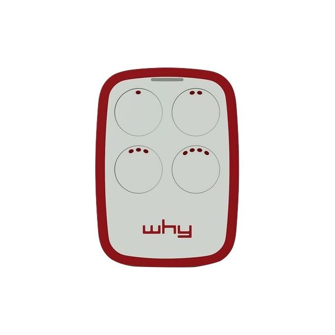 WHY EVO 4791012 Radiocomando Multifrequenza 4 Tasti Rolling Code 300 868 MHz Autoapprendente colore Rosso
