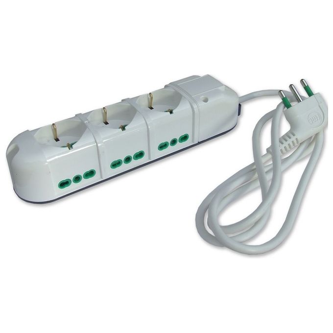 Fanton FME42140 Multipresa TRIAX 5m con Spina S17 3 Prese P40 + 6 Prese P17-11 con Interruttore colore Bianco